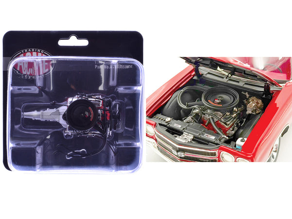 454 LS6 Engine and Transmission Replica from "1970 Chevrolet Chevelle SS" 1/18 Model by ACME