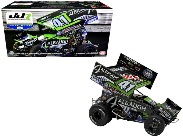 Winged Sprint Car #41 Carson Macedo "Albaugh" Jason Johnson Racing (2026) 1/18 Diecast Model Car by ACME