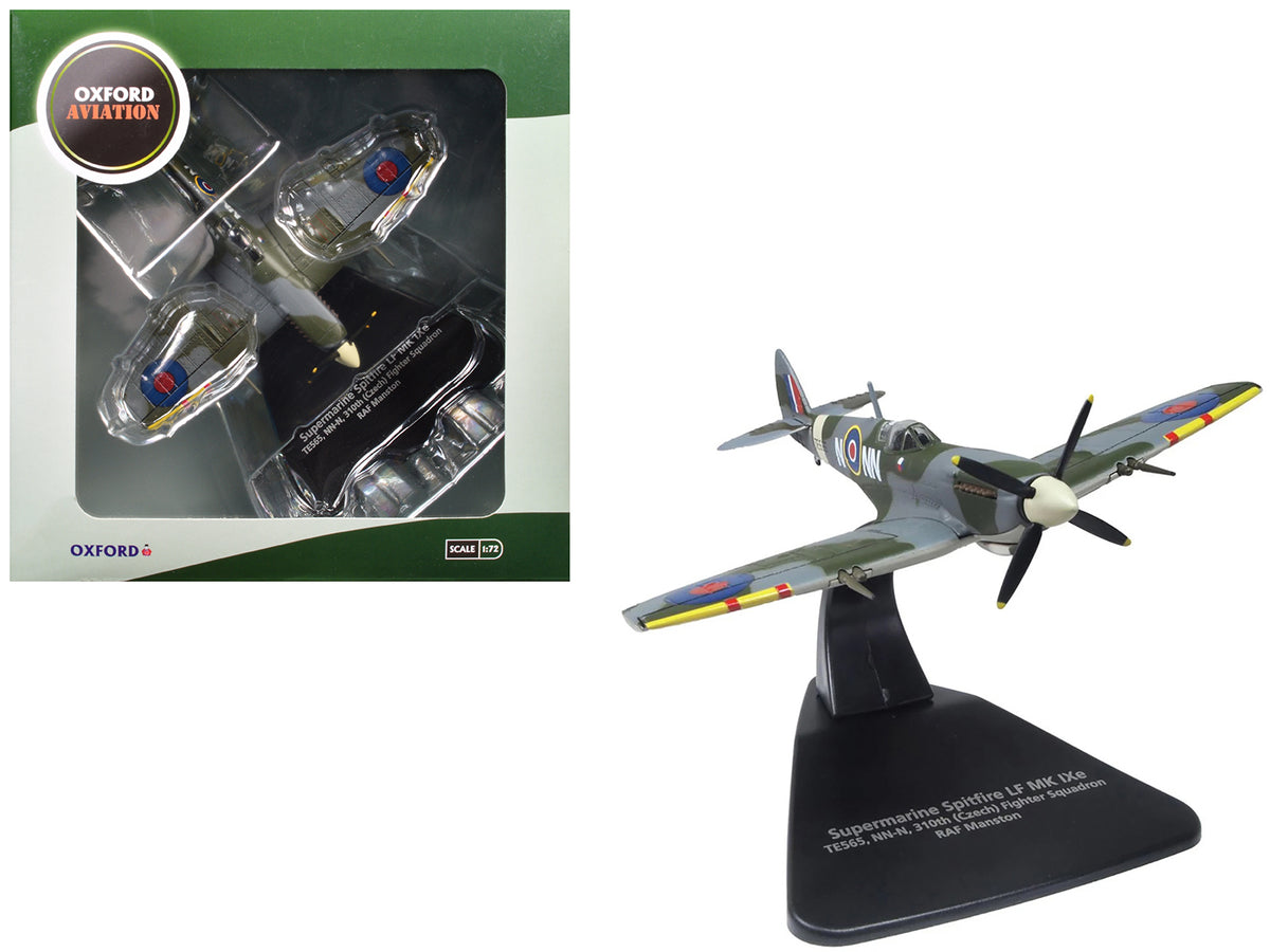 Supermarine Spitfire LF MK IXe Fighter Aircraft "TE565 10th (Czech) Fighter Squadron RAF Manston" Royal Air Force 1/72 Diecast Model Airplane by Oxford Diecast