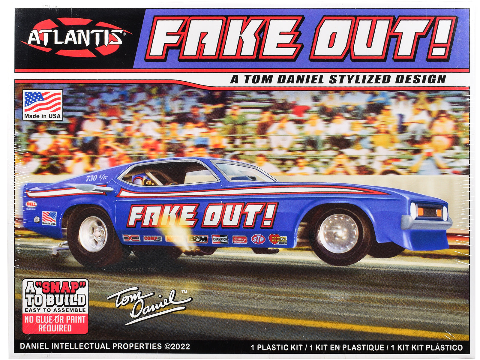 Model Kit Tom Daniel's "FAKE OUT!" Classic Funny Car (Snap-to-Build) 1/32 Scale Model by Atlantis
