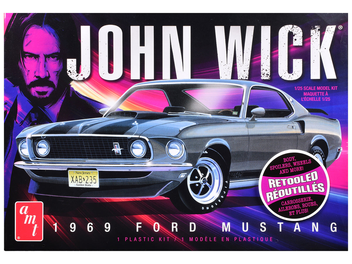 Skill 2 Model Kit 1969 Ford Mustang "John Wick" (2014) Movie 1/25 Plastic Model by AMT