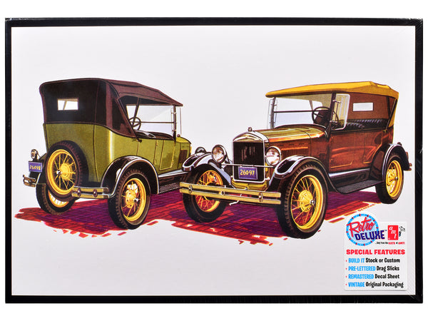 Skill 2 Model Kit 1927 Ford Model T Touring 2 in 1 Kit 1/25 Scale Model by AMT