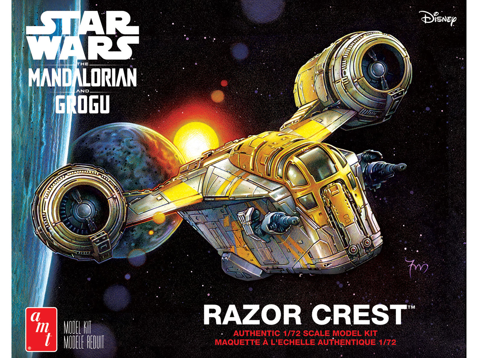 Skill 2 Model Kit Razor Crest Spaceship "Star Wars: The Mandalorian" 1/72 Scale Model by AMT
