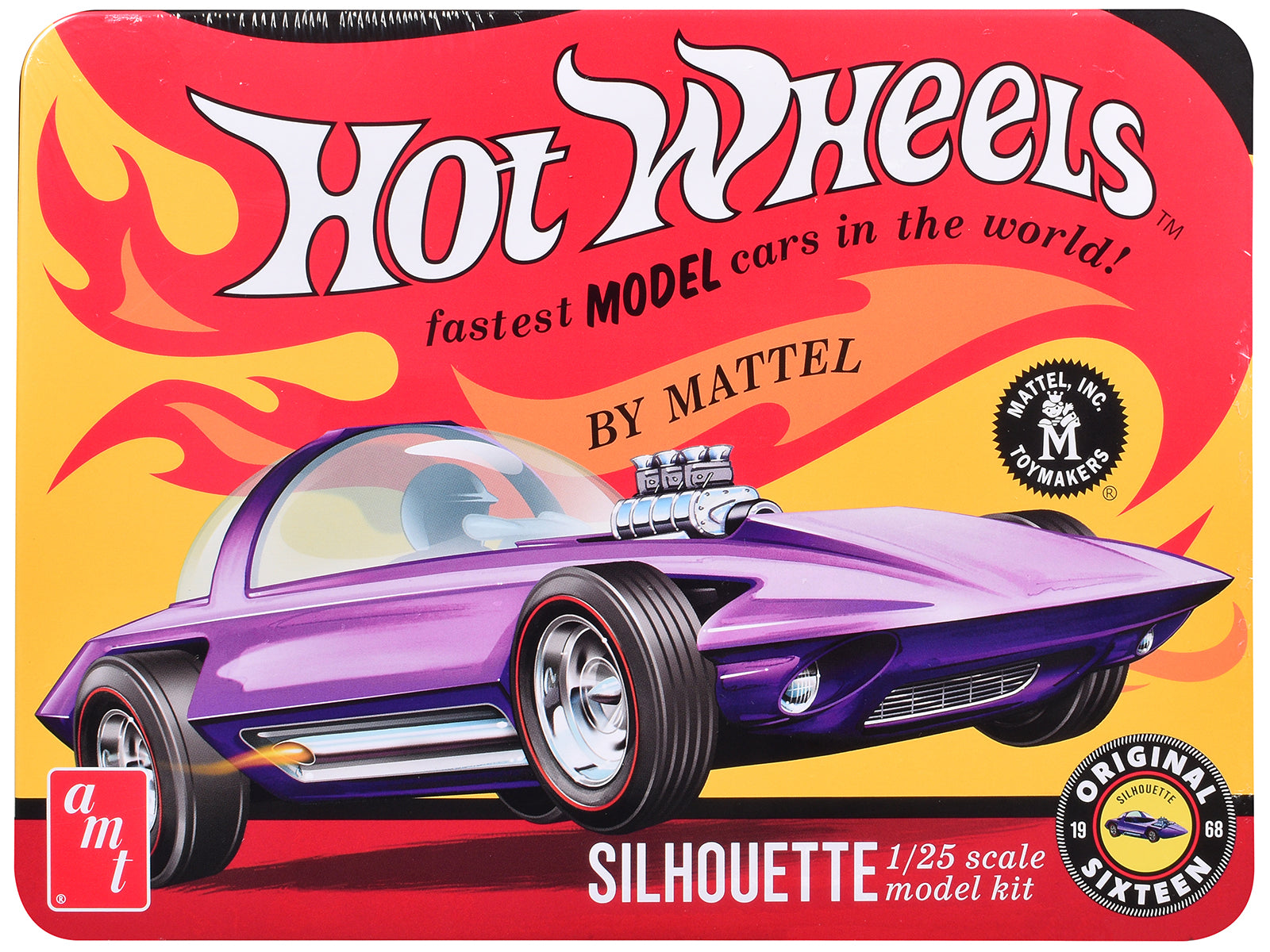 Skill 2 Model Kit Hot Wheels Silhouette with Collector Tin 1/25 Scale Model by AMT