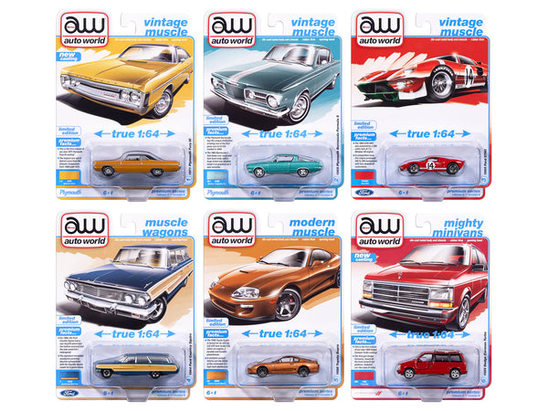 Auto World Premium 2025 Release 3 Set A of 6 pieces 1/64 Diecast Model Cars by Auto World