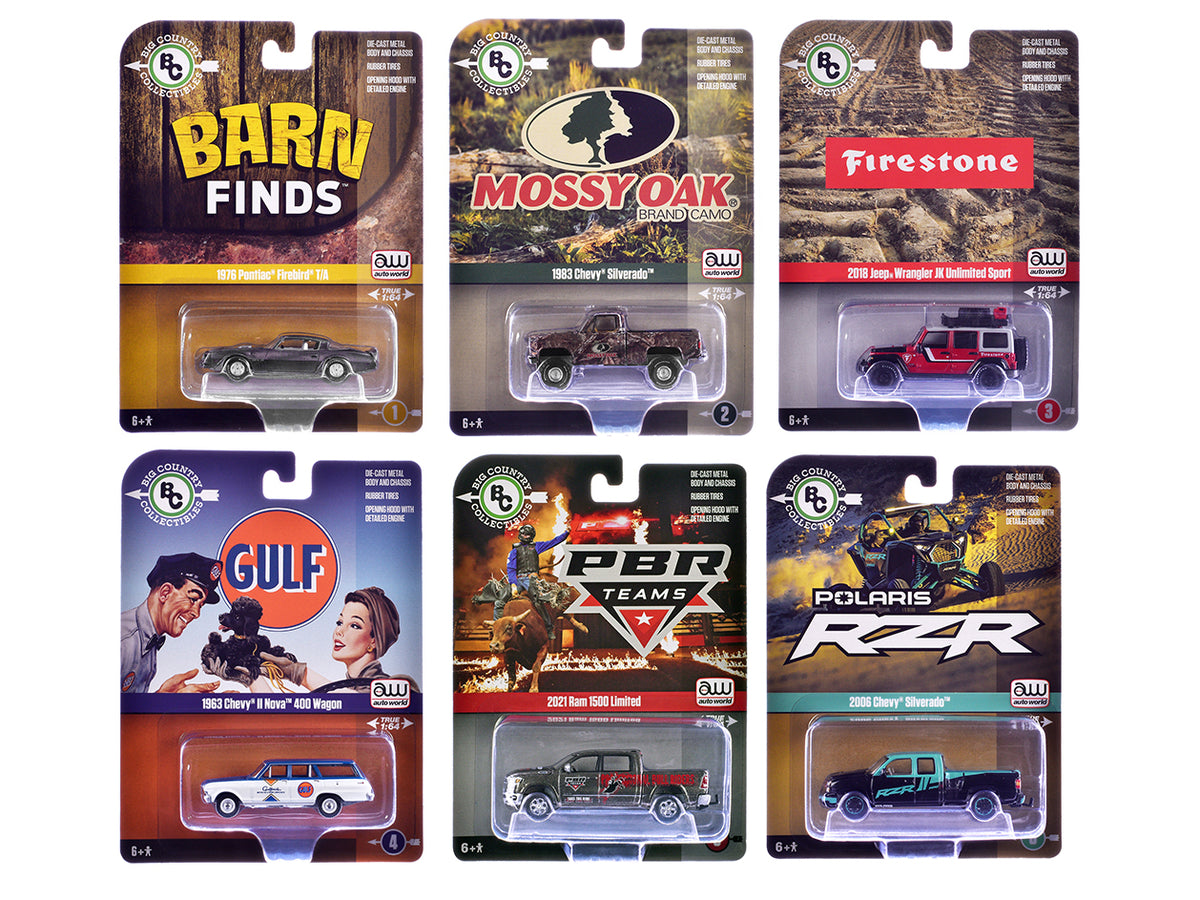 Big Country Collectibles 2025 Release 1 Set of 6 pieces 1/64 Diecast Model Cars by Auto World