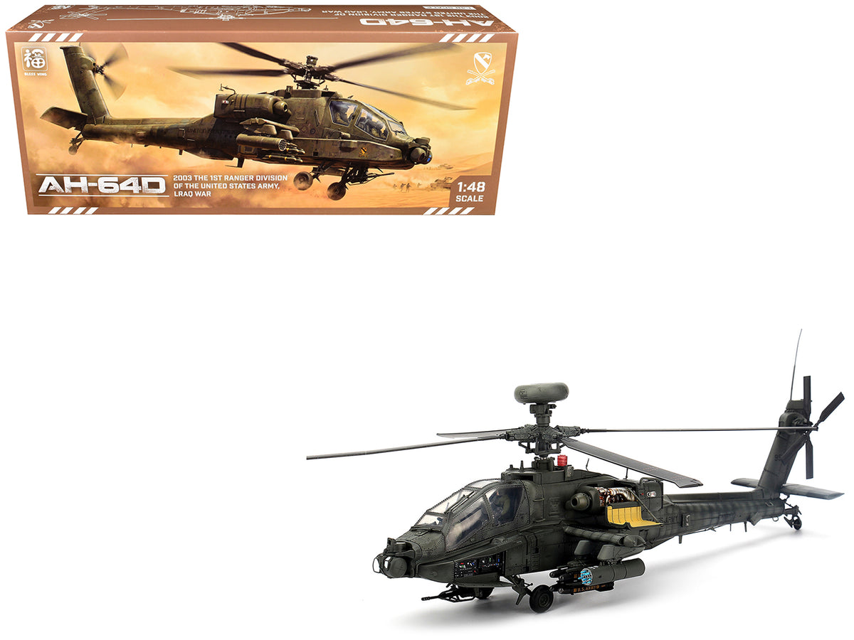 Hughes AH-64D Apache Longbow Helicopter "Charlie Company 1st Battalion 227th Aviation Regiment 1st Cavalry Division Operation Iraqi Freedom" (2003) United States Army 1/48 Diecast Model by Bless Wing