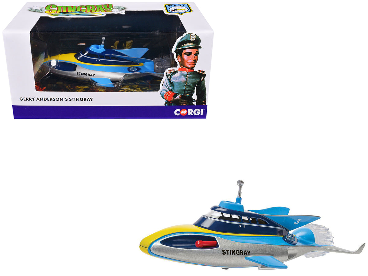 Stingray Submarine Blue and Silver with Yellow Stripes "Gerry Anderson's Stingray" (1964) TV Series Diecast Model by Corgi