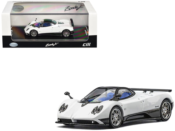 Pagani Zonda F Pearl White with Black Top 1/64 Diecast Model Car by CM Model