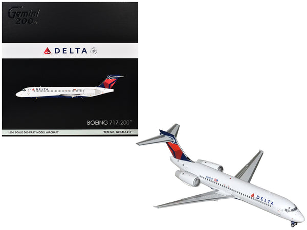 Boeing 717-200 Commercial Aircraft "Delta Air Lines" (N947AT) White with Blue and Red Tail "Gemini 200" Series 1/200 Diecast Model by GeminiJets