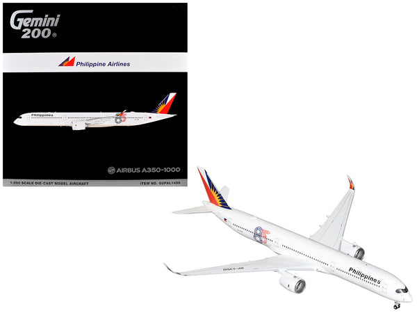 Airbus A350-1000 Commercial Aircraft "Philippine Airlines" (RP-C3510) White with Tail Graphics "Gemini 200" 1/200 Diecast Model Airplane by GeminiJets