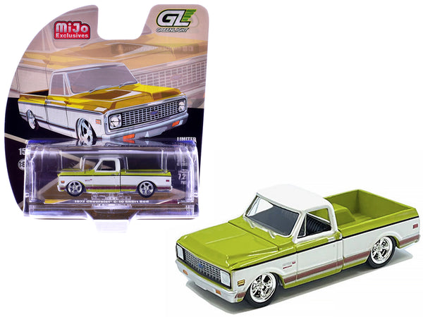 1972 Chevrolet C-10 Short Bed Pickup Truck Mustard Yellow and White "Mijo Exclusives" Series 1/64 Diecast Model Car by Greenlight
