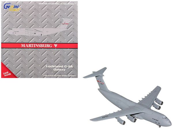 Lockheed C-5A Galaxy Transport Aircraft "Martinsburg Air Force Base" United States Air Force (68-0222) Gray "Gemini Macs" Series 1/400 Diecast Model by GeminiJets