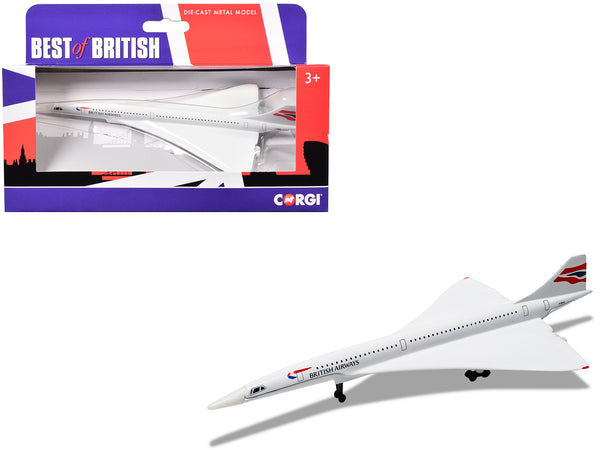 BAe/Aerospatiale Concorde Commercial Aircraft "British Airways" White "Best of British" Series Diecast Model by Corgi