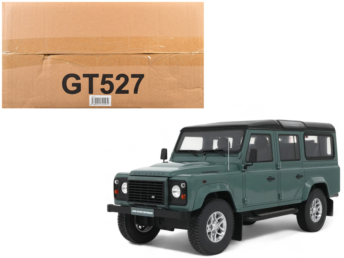 2016 Land Rover Defender 3 Station Wagon Green with Black Top 1/18 Model Car by GT Spirit