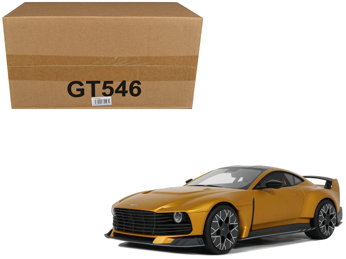 2024 Aston Martin Valiant Auric Gold Metallic with Black Top 1/18 Model Car by GT Spirit