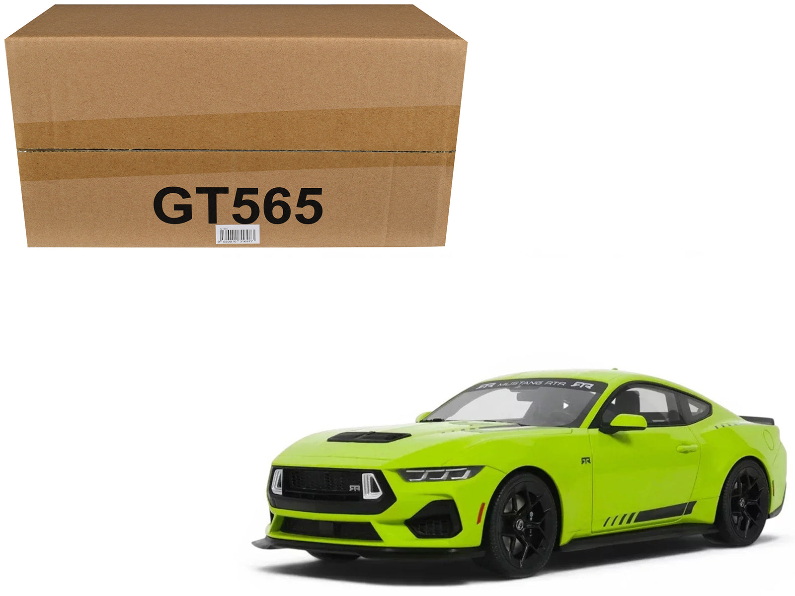 2025 Ford Mustang RTR Spec-3 Lime Green 1/18 Model Car by GT Spirit