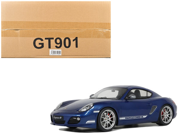 2012 Porsche Cayman R Aqua Blue Metallic 1/18 Model Car by GT Spirit