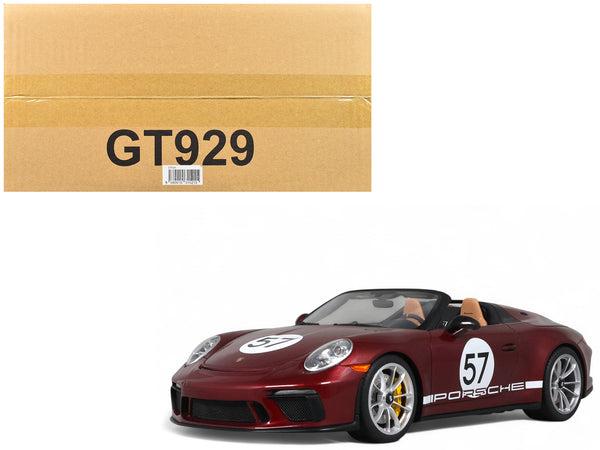 2019 Porsche 911 (991.2) Speedster #57 "Heritage Edition" Cherry Red Metallic 1/18 Model Car by GT Spirit