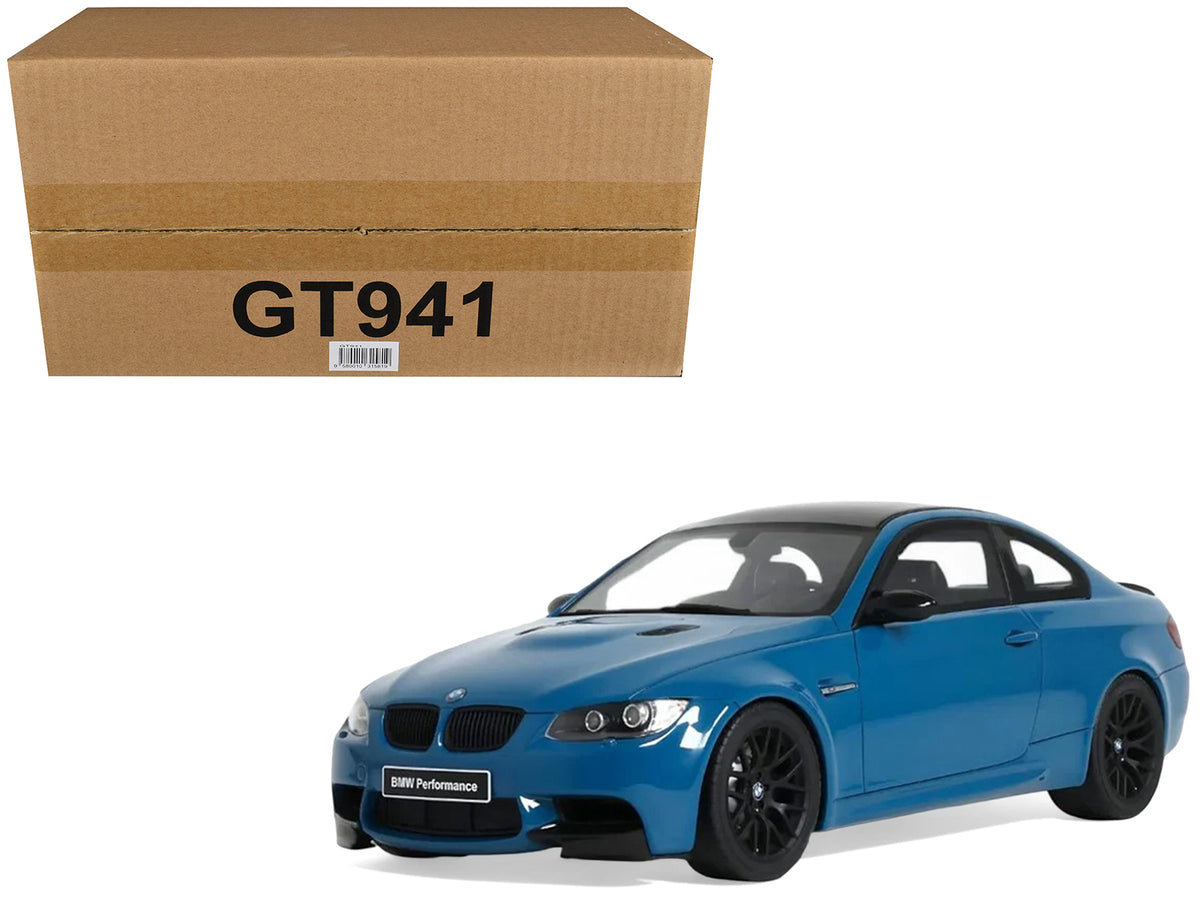 2007 BMW M3 E92 Blue Metallic with Black Top 1/18 Model Car by GT Spirit