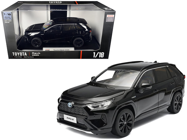 2023 Toyota Rav4 Hybrid Black 1/18 Diecast Model Car by Heimanba