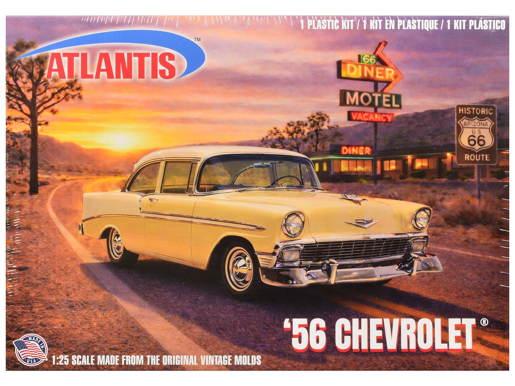 Skill 3 Model Kit 1956 Chevrolet Bel Air "Route 66" 1/25 Scale Model by Atlantis