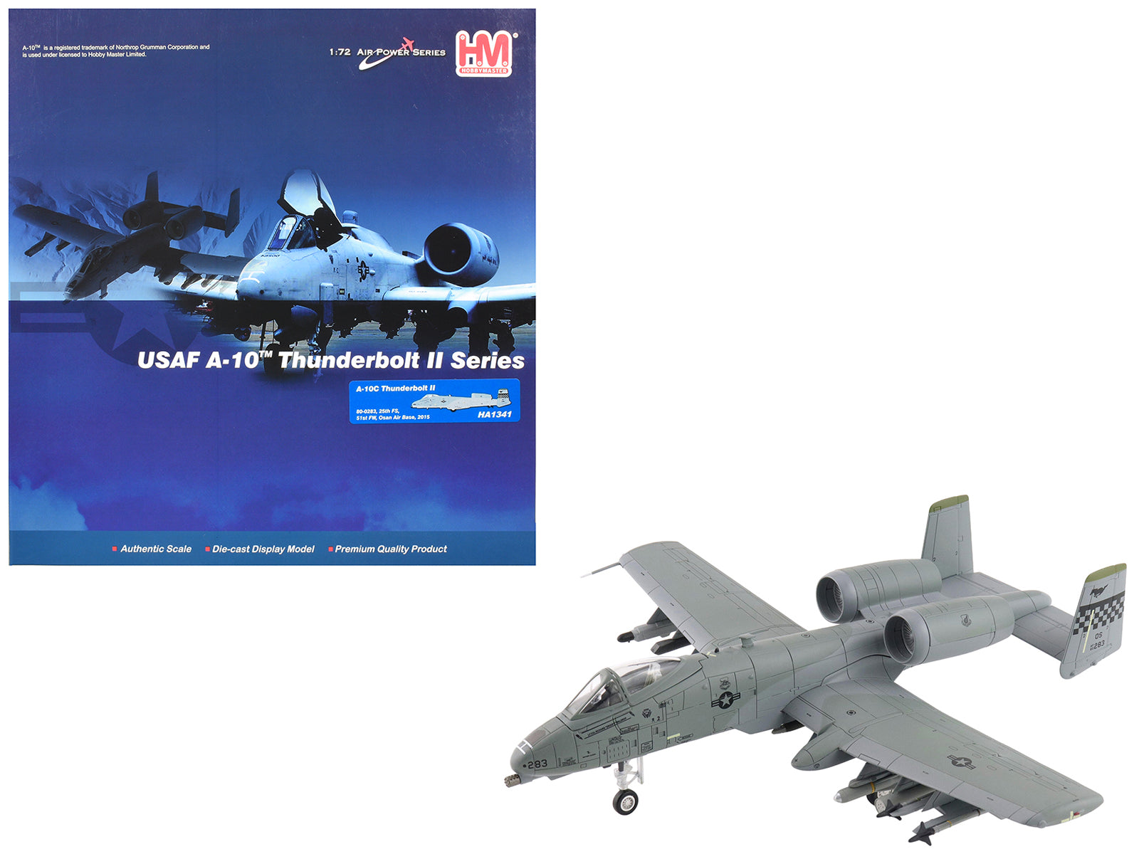 Fairchild Republic A-10C Thunderbolt II Attack Aircraft "80-0283 25th FS 51st FW Osan Air Base" (2015) United States Air Force "Air Power Series" 1/72 Diecast Model by Hobby Master