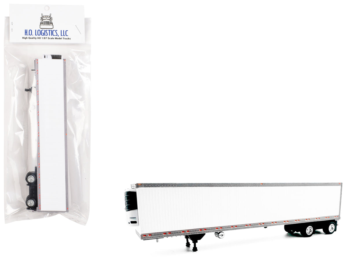 53' Spread Axle Refrigerated Trailer White 1/87 (HO) Plastic Model Car by HO Logistics