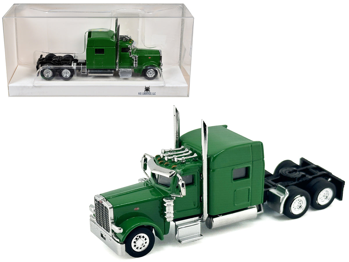 Peterbilt 389 Truck Tractor with Sleeper Cab Green 1/87 (HO) Scale Plastic Model Car by HO Logistics