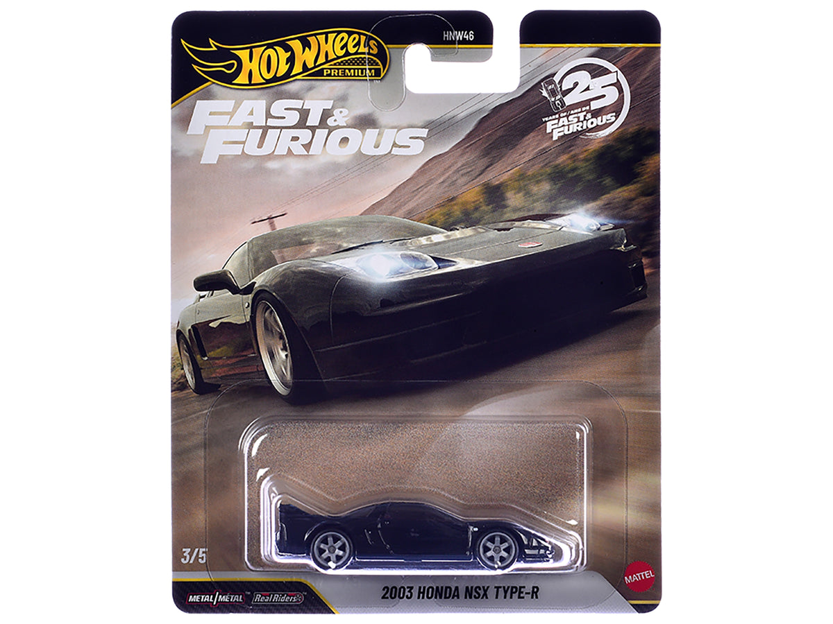 2003 Honda NSX Type-R RHD (Right Hand Drive) Black "Fast Five" (2011) Movie "Fast & Furious" Series Diecast Model Car by Hot Wheels