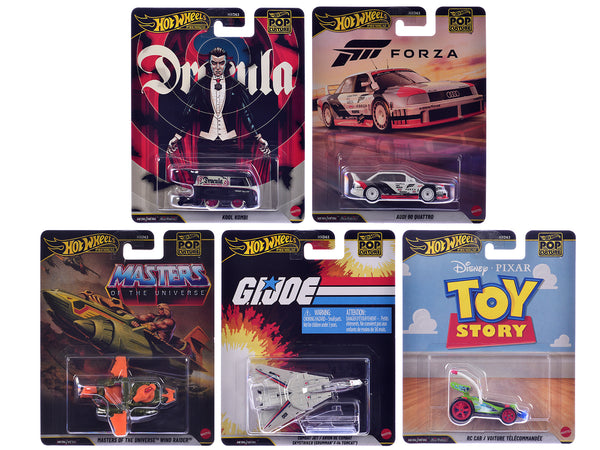 "Pop Culture 2026" 5 piece Set R "Premium Series" Diecast Model Cars by Hot Wheels