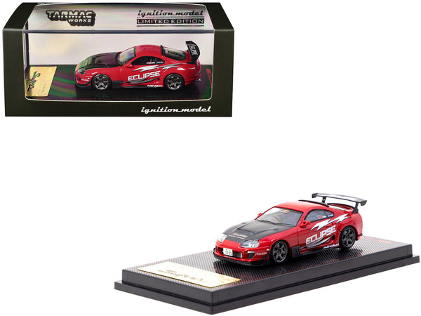 Toyota Supra (JZA80) RZ RHD (Right Hand Drive) "Eclipse Racing Concept" Red with Carbon Hood 1/64 Diecast Model Car by Ignition Model