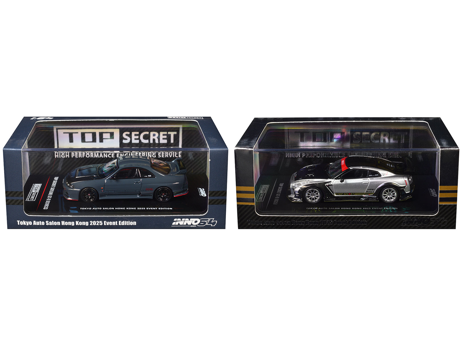 Nissan Top Secret "Tokyo Auto Salon Hong Kong 2025 Event Edition" Set of 2 Pieces 1/64 Diecast Model Car by Inno Models