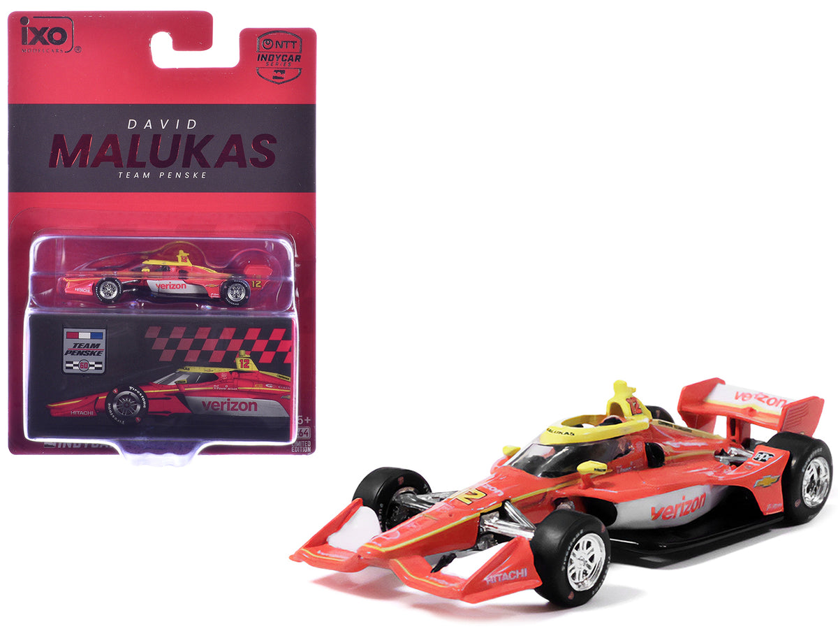Dallara IndyCar #12 David Malukas "Verizon" Team Penske (Road Course Configuration) "NTT IndyCar Series" (2026) 1/64 Diecast Model by IXO Models