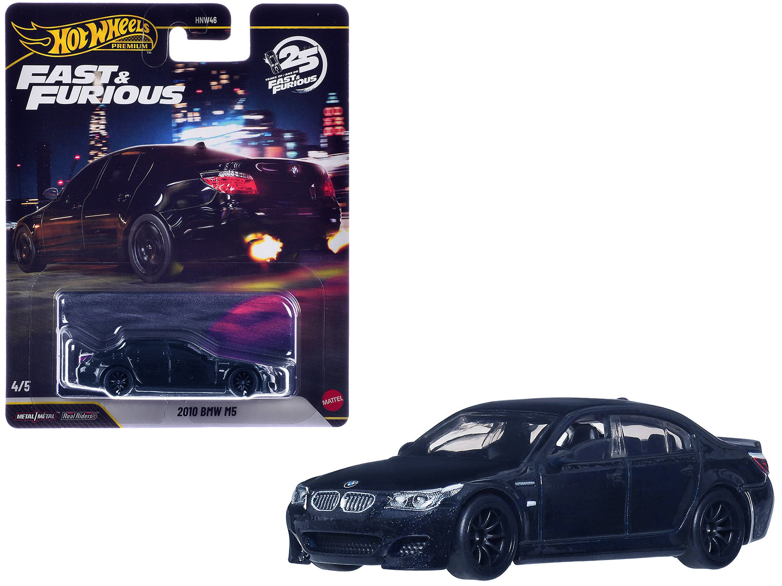 2010 BMW M5 Dark Blue Metallic "Fast & Furious 6" (2013) Movie "Fast & Furious" Series Diecast Model Car by Hot Wheels