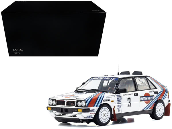 Lancia Delta HF 4WD #3 Juha Kankkunen - Juha Piironen "Martini Racing" Winner "Olympus Rally" (1987) 1/18 Diecast Model Car by Kyosho