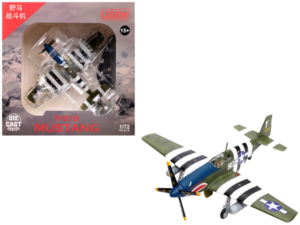 North American P-51B Mustang Aircraft "John Bennett 487th Fighter Squadron 352nd Fighter Group Blue-Nosed Bastards of Bodney RAF Bodney" (1944) United States Army Air Forces 1/72 Diecast Model Airplane by Legion
