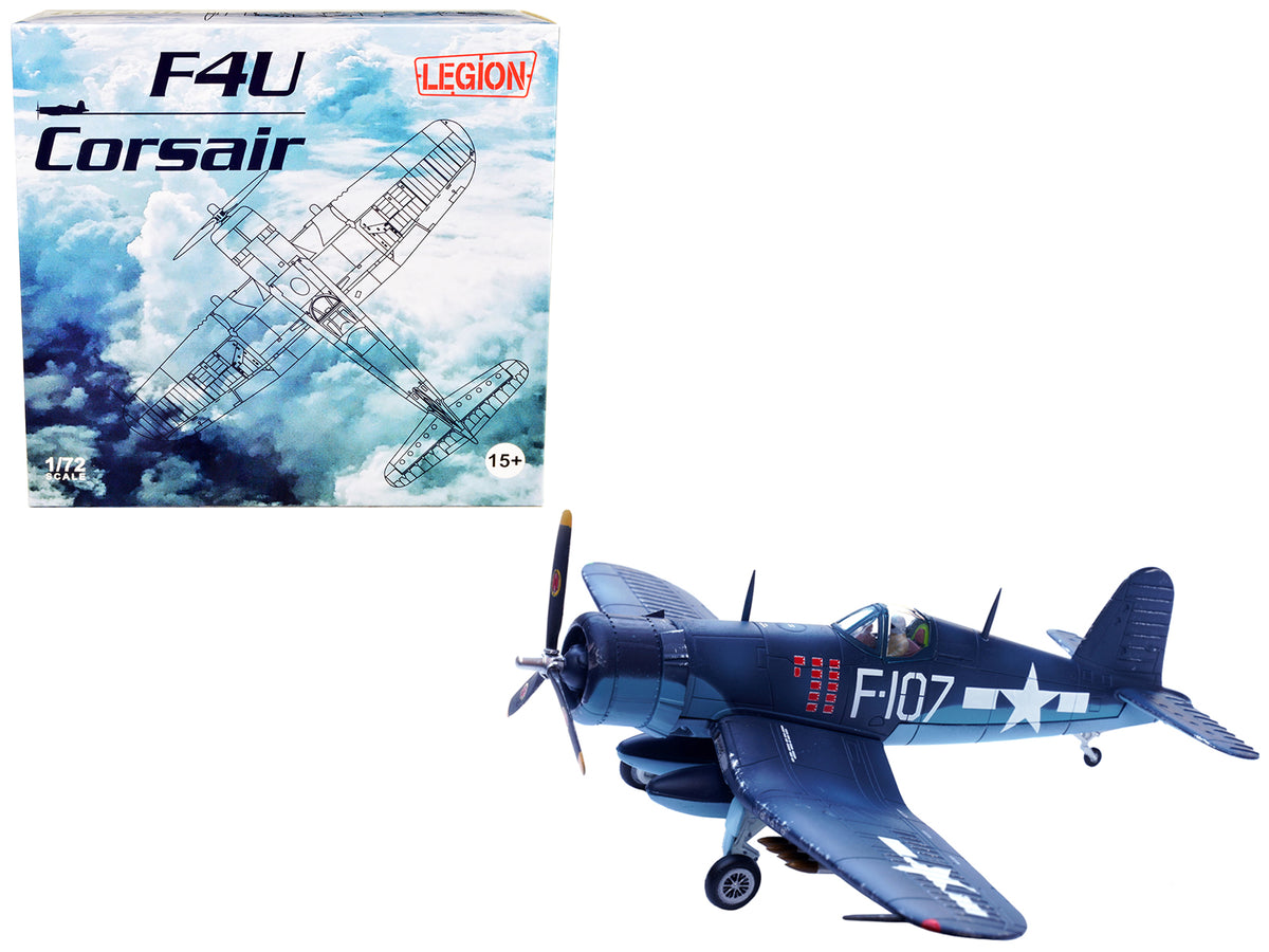 Vought F4U-1D Corsair Fighter Plane "1st Lt. Phillip DeLong Marine Fighter Squadron (VMF-224)" (1945) 1/72 Diecast Airplane Model by Legion