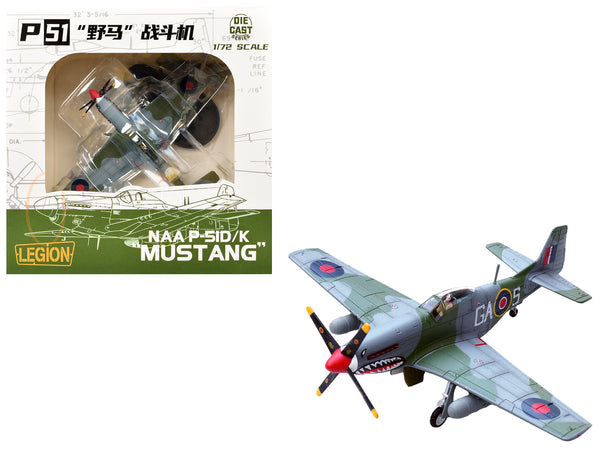 North American Mustang Mk.IV Aircraft "KH774 F/L Ellis Blanchford No. 112 'Shark' Squadron 239 Wing Italy" (1945) Royal Air Force 1/72 Diecast Model Airplane by Legion