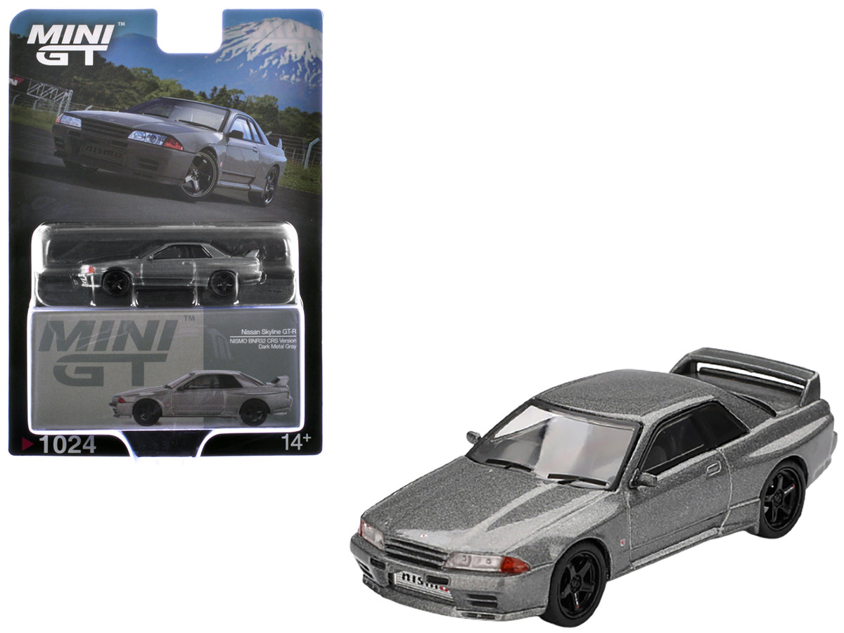 Nissan Skyline GT-R (NISMO BNR32 CRS Version) RHD (Right Hand Drive) Dark Metal Gray Metallic Limited Edition 1/64 Diecast Model Car by Mini GT