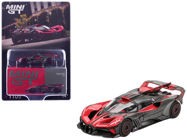 Bugatti Bolide Red and Carbon Fiber Limited Edition 1/64 Diecast Model Car by Mini GT