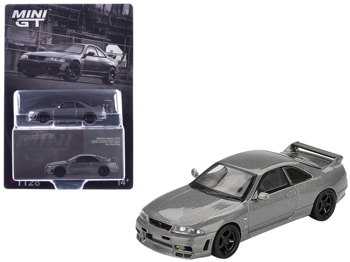Nissan Skyline GT-R (NISMO BCNR33 CRS Version) RHD (Right Hand Drive) Dark Metal Gray Metallic Limited Edition 1/64 Diecast Model Car by Mini GT