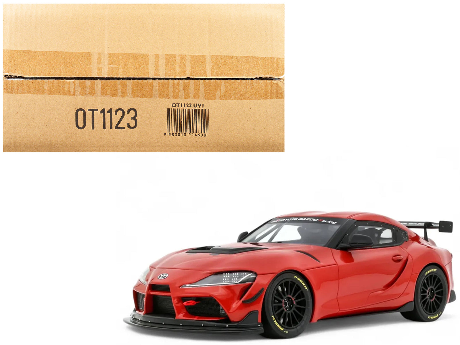 2023 Toyota Supra GT4 100 Edition Plasma Orange Metallic Limited Edition to 999 pieces Worldwide 1/18 Model Car by Otto Mobile