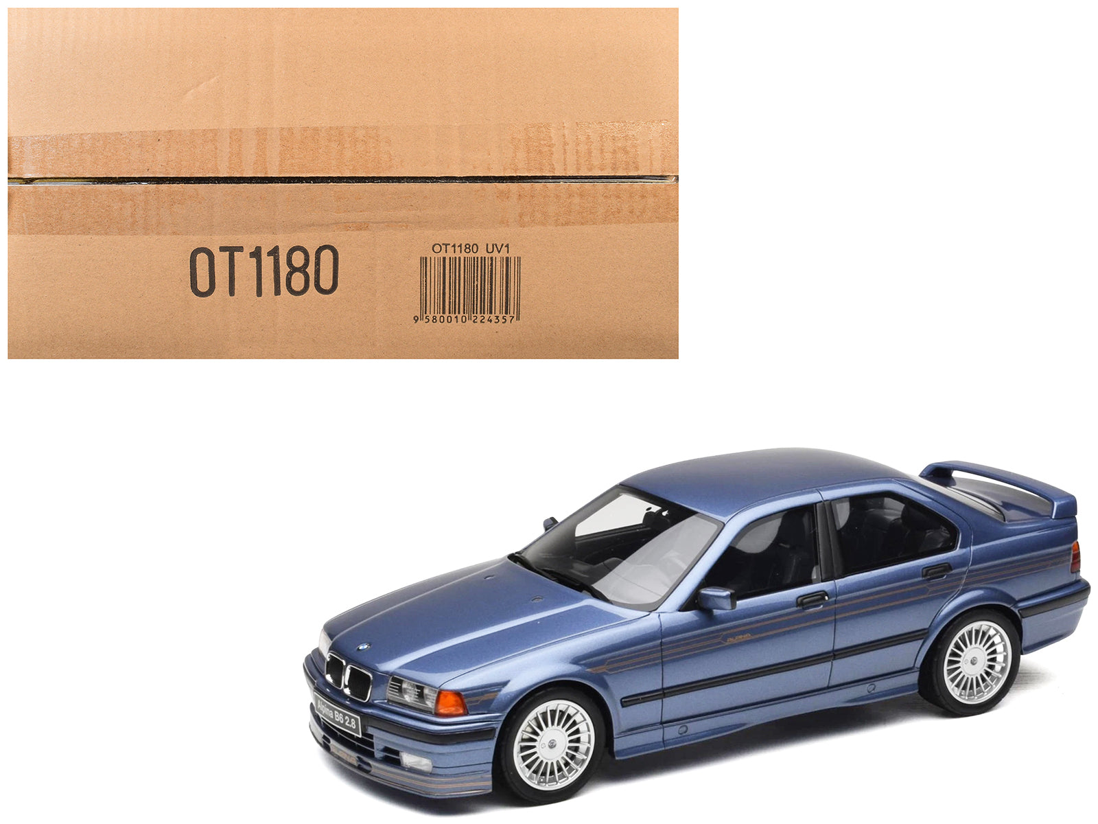 1992 BMW Alpina B6 2.8 Alpina Blue Metallic Limited Edition to 2500 pieces Worldwide 1/18 Model Car by Otto Mobile