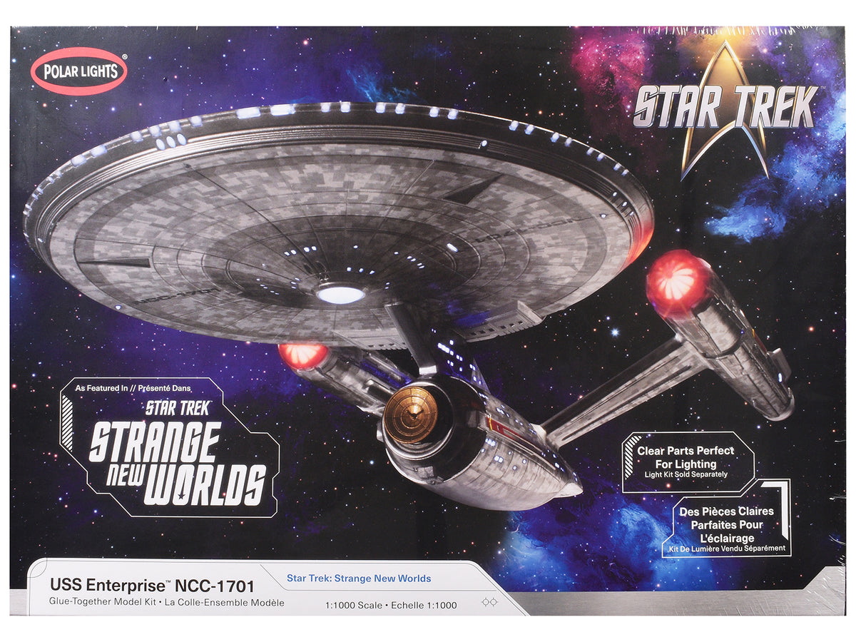 Skill 2 Model Kit USS Enterprise NCC-1701 Spacecraft "Star Trek: Strange New Worlds" (2022-Current) TV Series 1/1000 Scale Model by Polar Lights