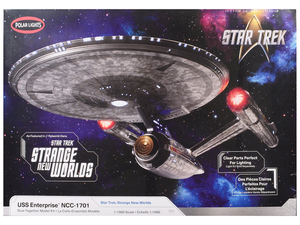 Skill 2 Model Kit USS Enterprise NCC-1701 Spacecraft "Star Trek: Strange New Worlds" (2022-Current) TV Series 1/1000 Scale Model by Polar Lights
