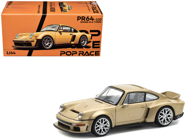 Singer DLS Turbo Gold Metallic 1/64 Diecast Model Car by Pop Race