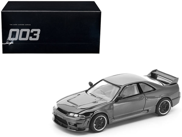 GTR R33 400R RHD (Right Hand Drive) Dark Chrome "The Dark Chrome Series" 1/64 Diecast Model Car by Pop Race