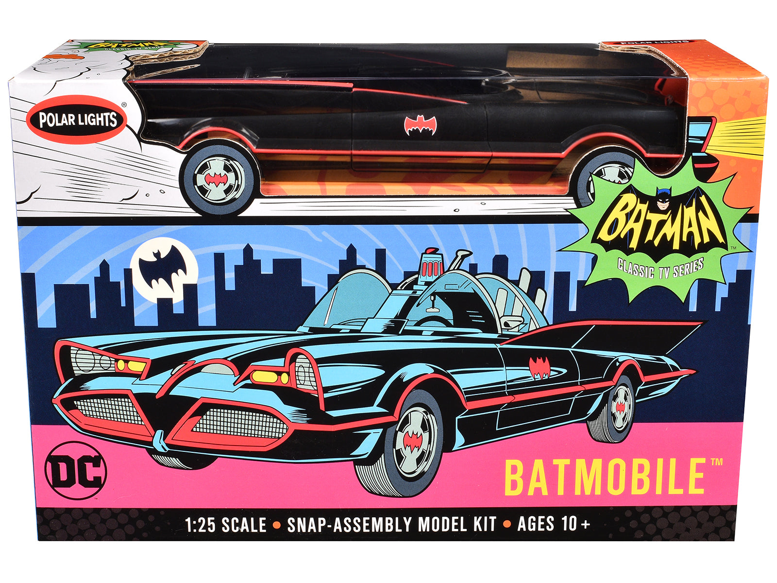 Skill 2 Model Kit Batmobile "Batman" (1966-1968) TV Series 1/25 Scale Model by Polar Lights
