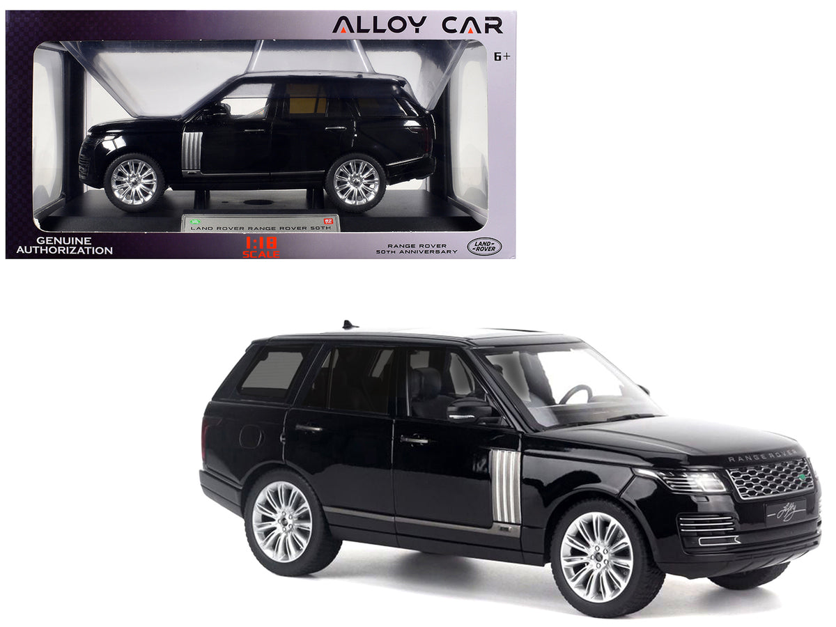 Land Rover Ranger Rover 50th Anniversary Black Metallic with Sunroof 1/18 Diecast Model Car by Heimanba